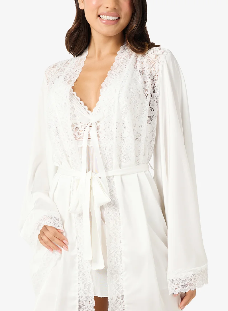 Ginger 2PC Satin Robe & Babydoll Set